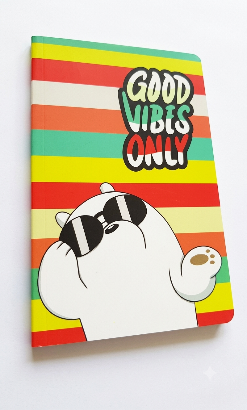 Diary with quote "Good vibes only"